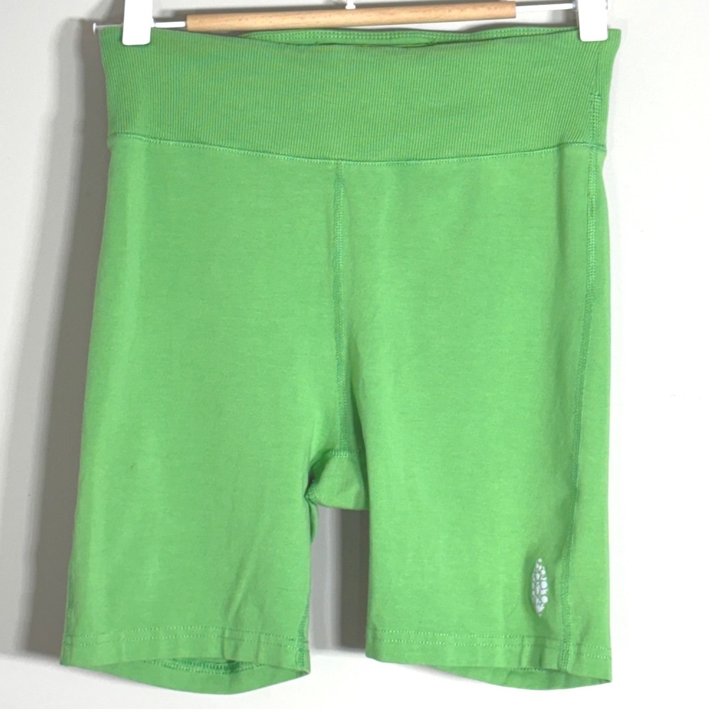 Free People FP Movement Biker Shorts Lime Green High Waist Athletic Small